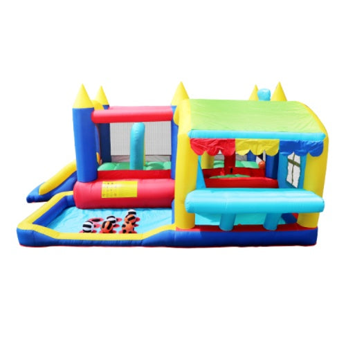 7-in-1 Inflatable Bounce House with Slide, Ball Pit & Obstacles – Indoor/Outdoor Fun for Kids' Parties & Backyard Play