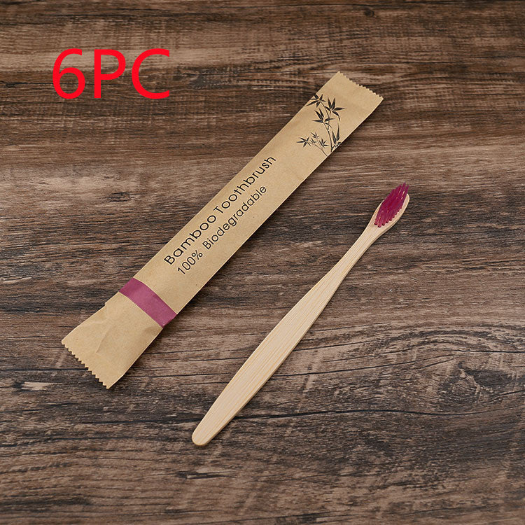 Flat Bamboo Toothbrush with Kraft Paper Bag – Eco-Friendly & Biodegradable