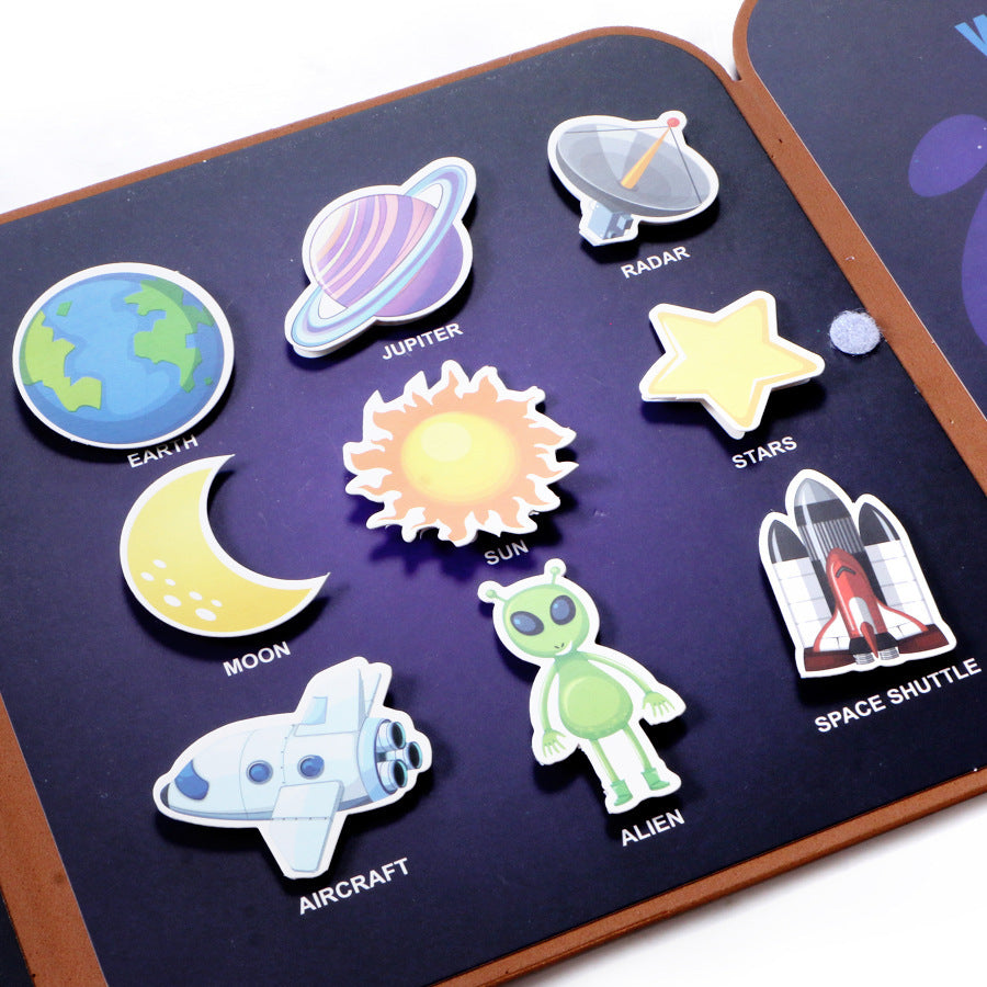 Magical Water Painting Book – Space Theme Reusable Drawing Pad for Kids Ages 3+ – No-Mess Coloring Board with Water Pen – Eco-Friendly Travel Activity Toy
