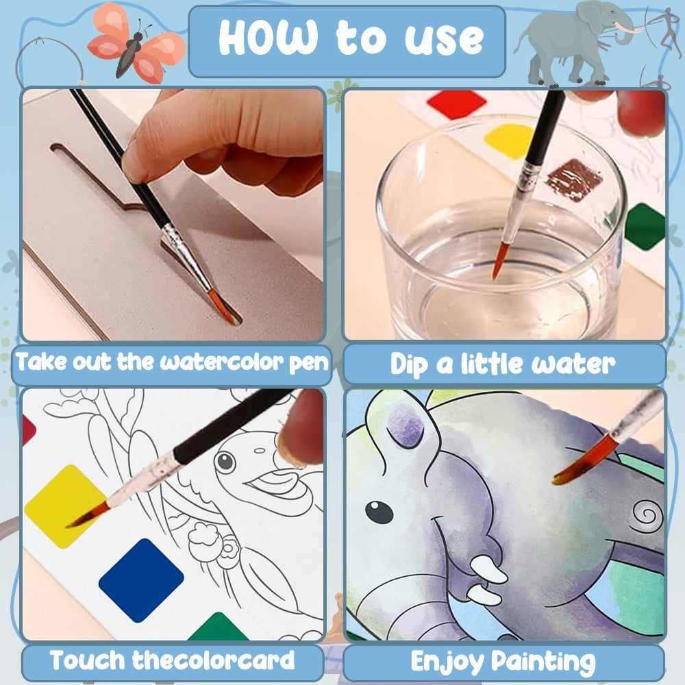 Mess-Free Watercolor Book for Kids – Magic Painting with Water Only (Flower Fairy, Insect Paradise, More)