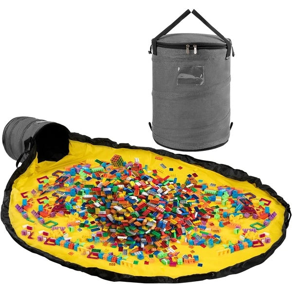 Toy Storage Mat & Organizer Bin – Kids’ Play Mat for LEGO, Blocks & Clean-Up