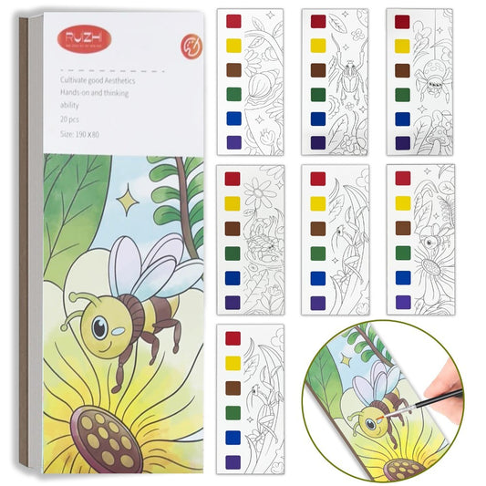 Child painting with mess-free watercolor book using only water – magic art pages for kids